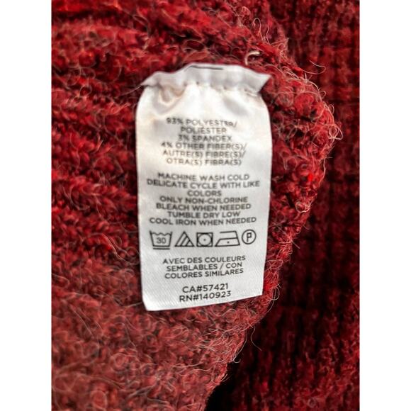 LOFT Outlet Women’s Sweater Medium Maroon Bride Script Knit Pullover - Picture 4 of 8